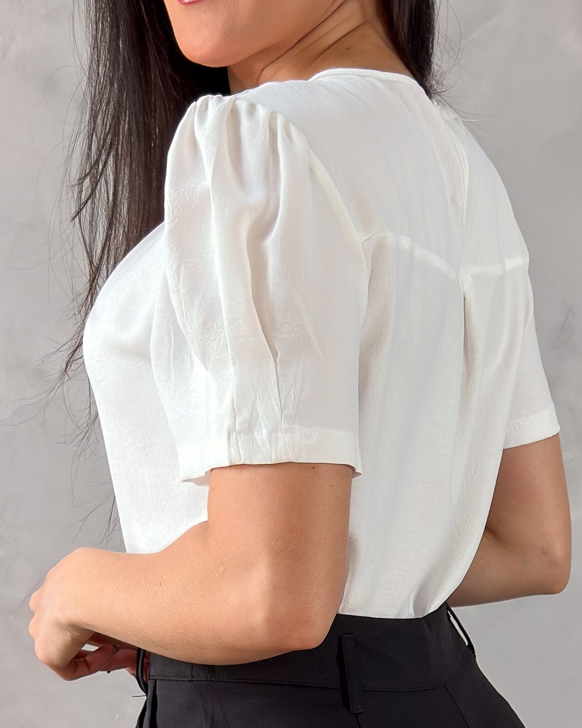 Blusa Manga Curta Princesa Crepe Bubble - Imagem 2