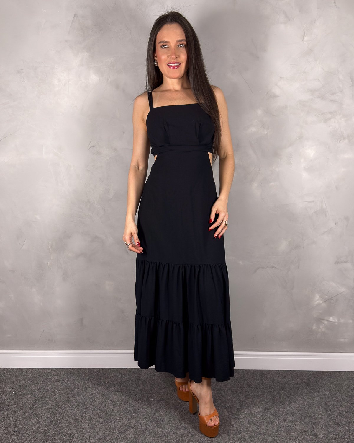 Vestido Longo em Linho com Alças Reguláveis - Imagem 4