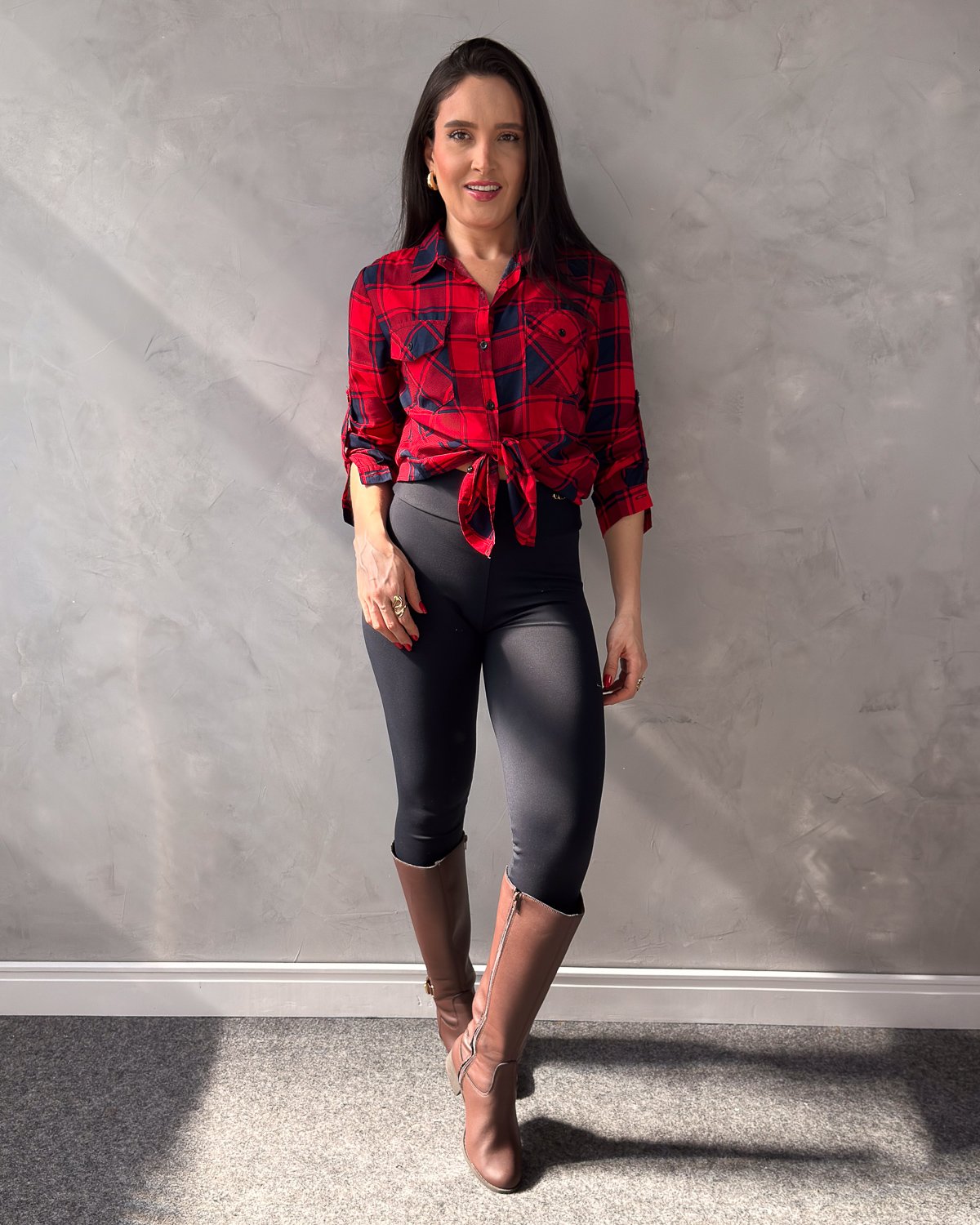 Camisa Xadrez Manga Longa com Bolsos - Imagem 2