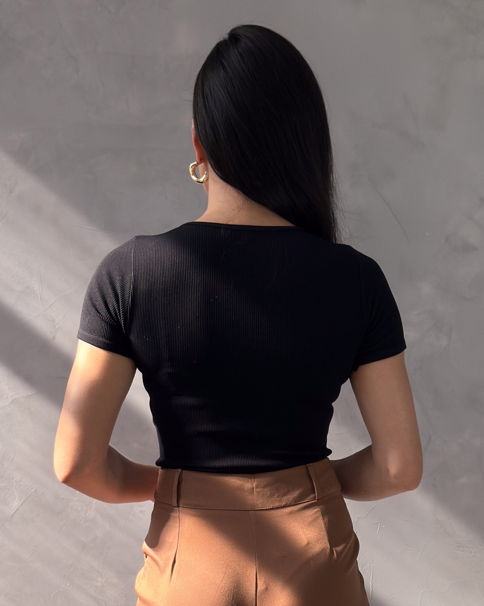 Body Manga Curta Canelado - Imagem 4