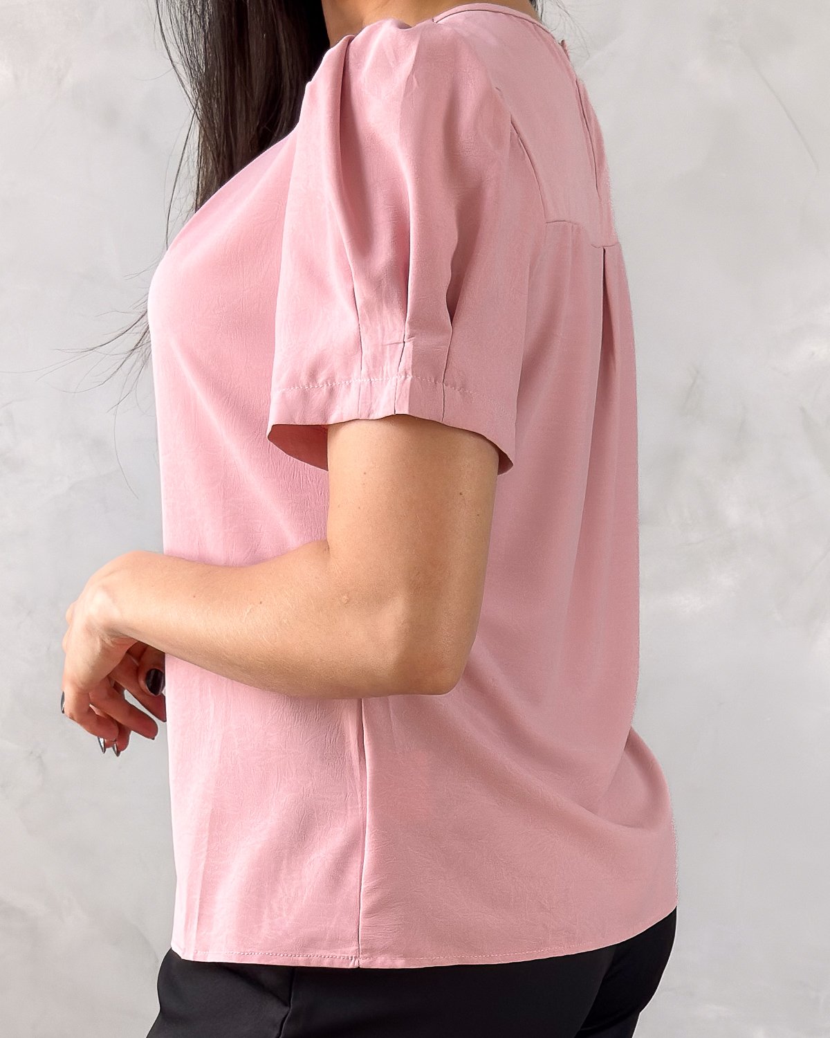 Blusa Manga Curta Princesa Crepe Bubble - Imagem 5