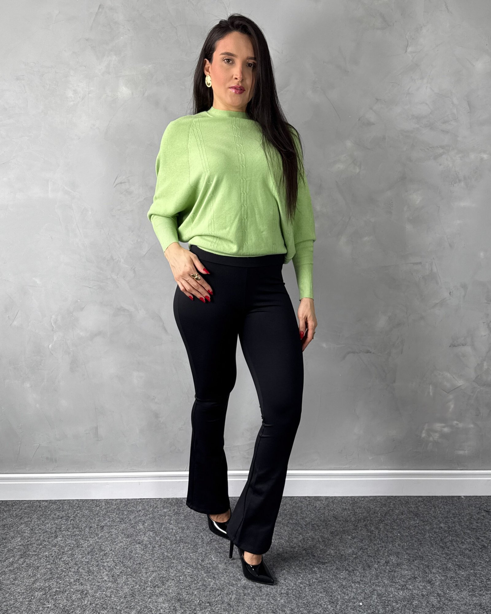 Blusa Manga Morcego Gola Redonda Tricot Mousse - Imagem 6