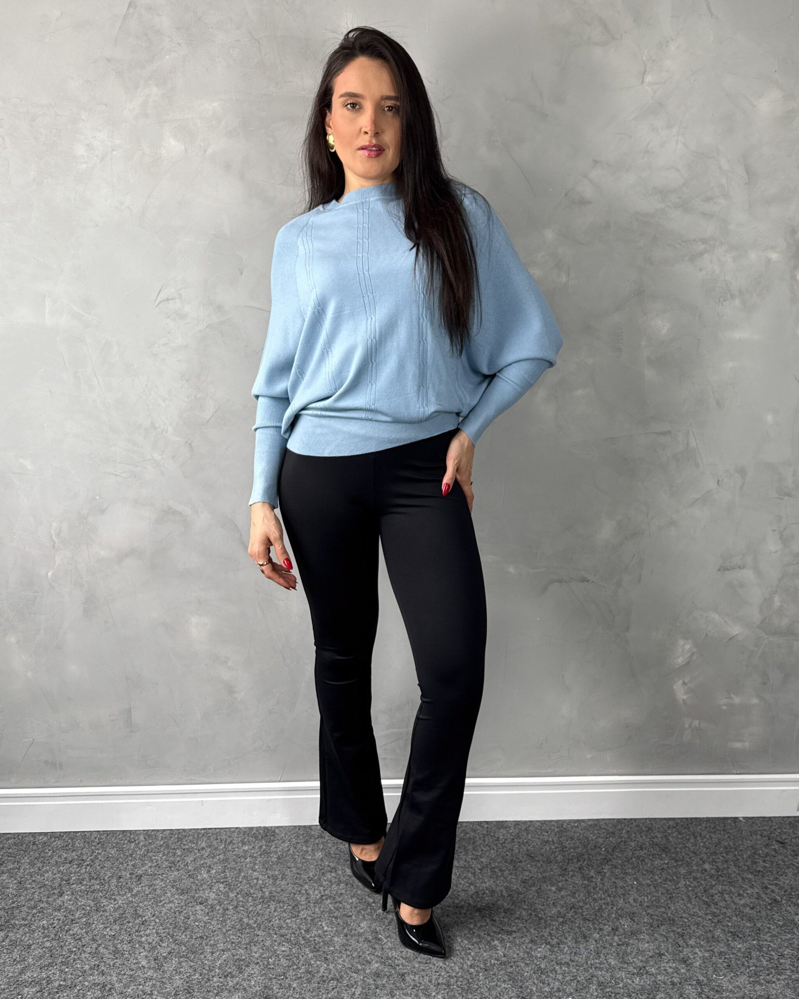 Blusa Manga Morcego Gola Redonda Tricot Mousse - Imagem 3