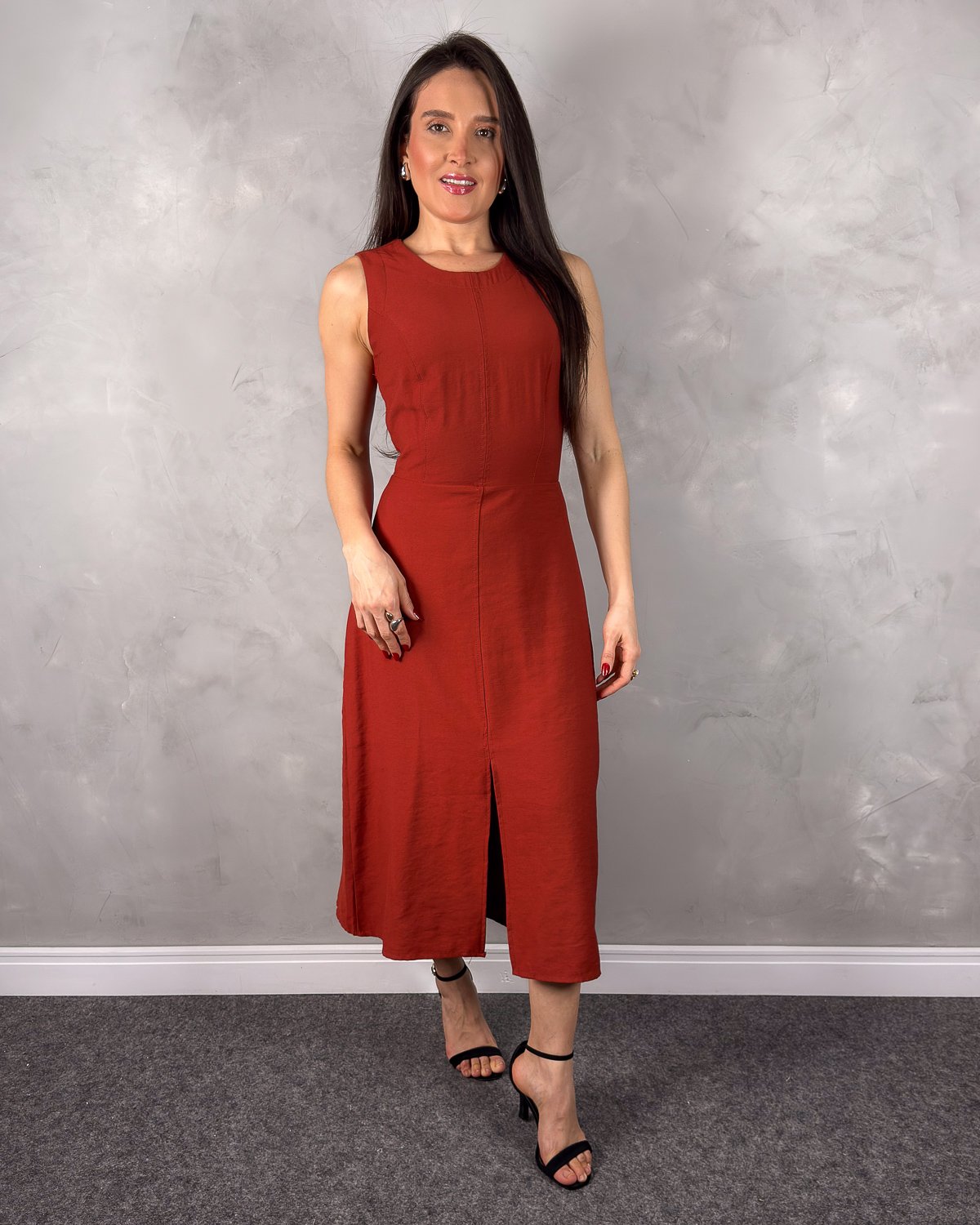 Vestido Midi Alça Larga com Fenda Marant - Imagem 8