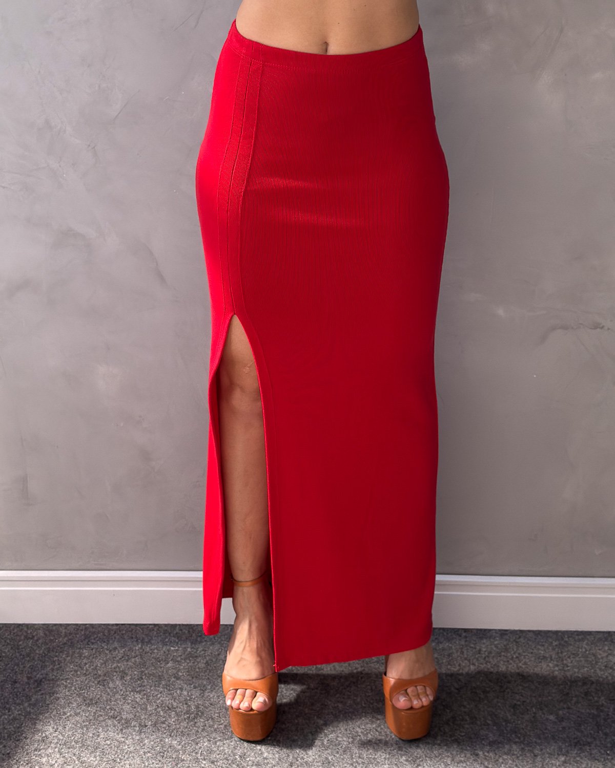Saia Longa com Fenda Rib - Imagem 2