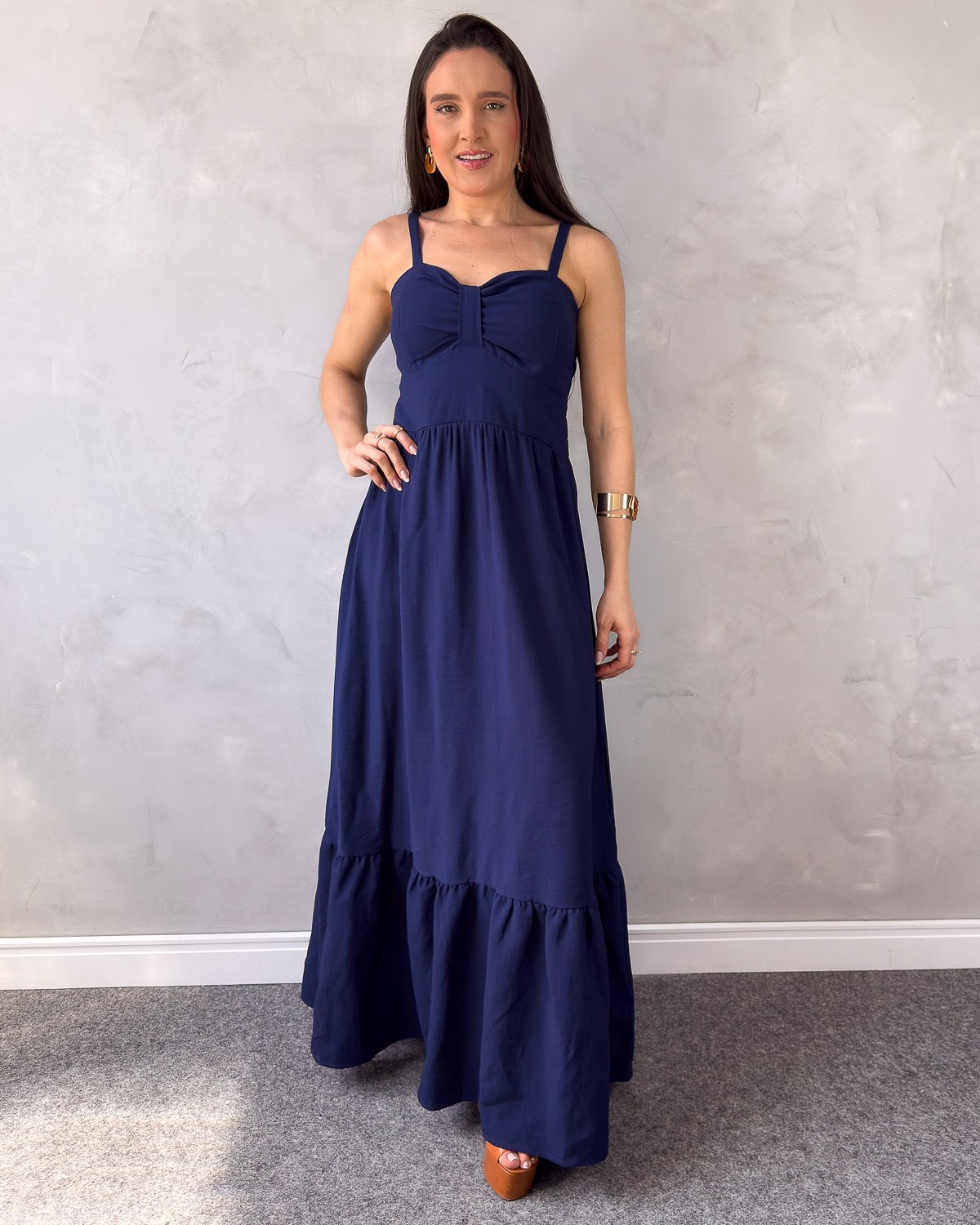 Vestido Longo Alça Regulável - Imagem 9