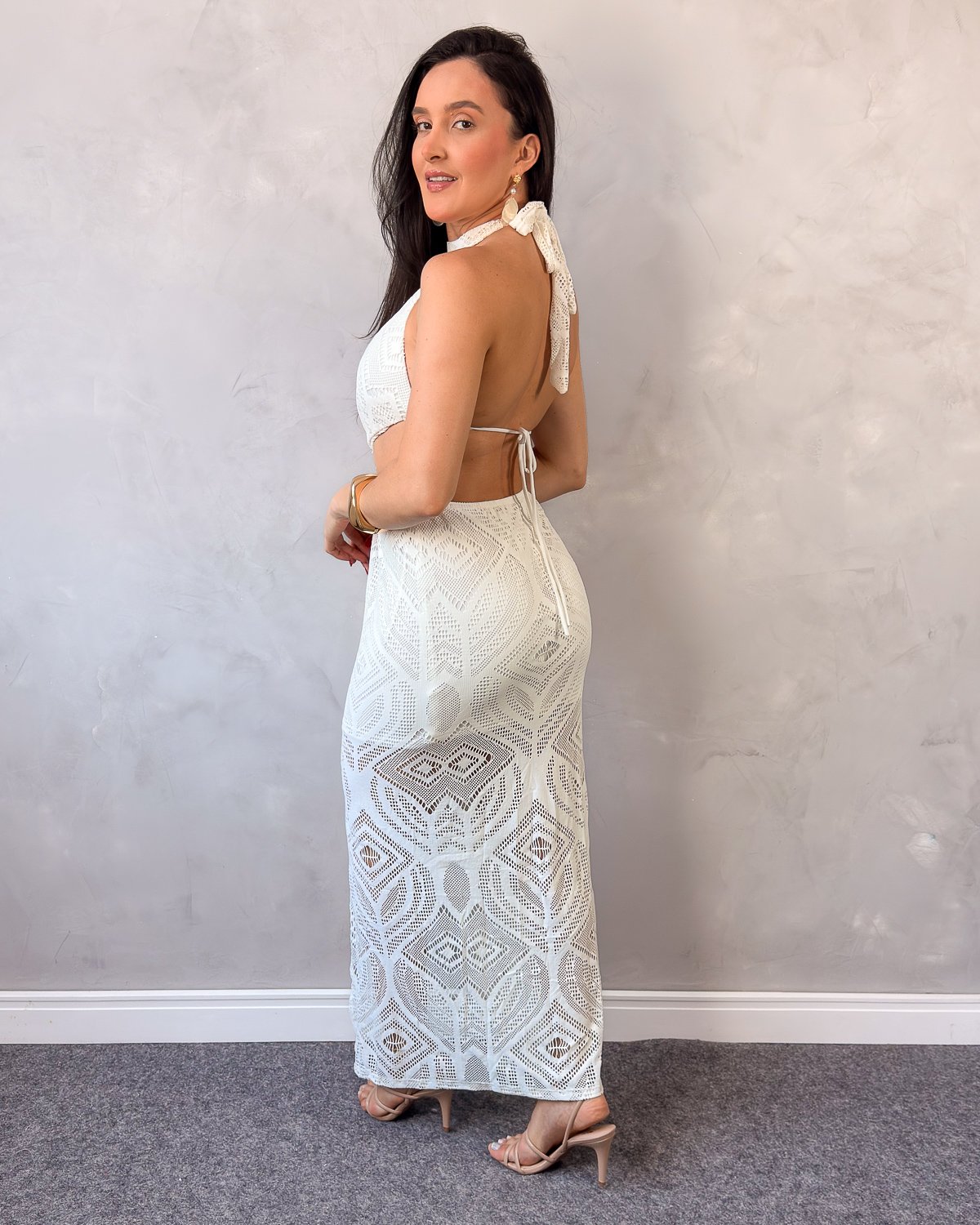 Vestido Longo Gola Halter - Imagem 2